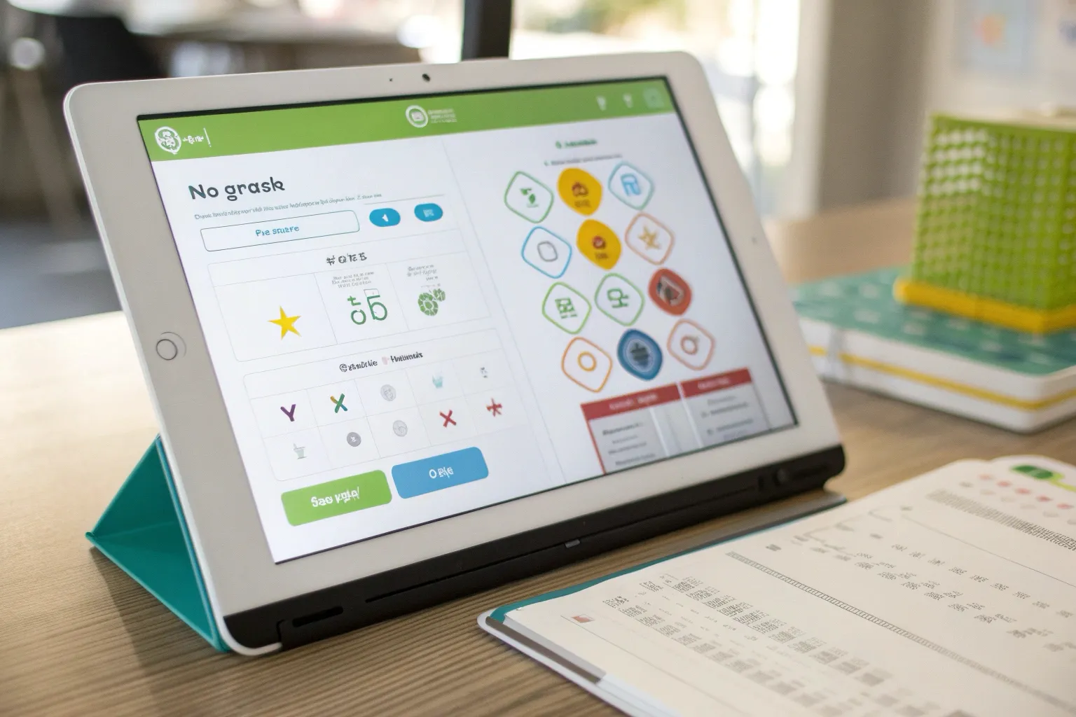 IXL mathematics platform showing colorful skill menu organized by grade level with progress tracking bars